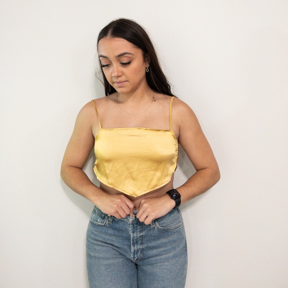 Urban Outfitters Motel Zashe Satin Tie-Back Top